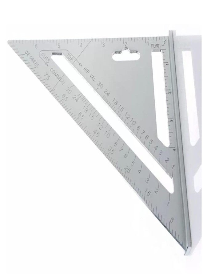 VITSZEE Double Side Triangle Scale Heavy Duty Strong Cast Aluminum Body Accurate Rafter Square Carpenter Measuring Triangle Ruler Protractor for Woodworking and Carpentry - Image 1